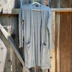 Halogen Heather Grey Long Cardigan with Pockets